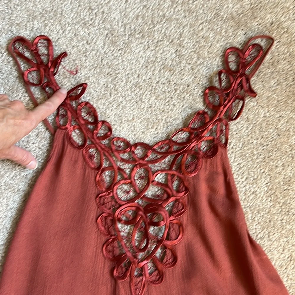 Free People Rust Red High-Low Maxi Dress